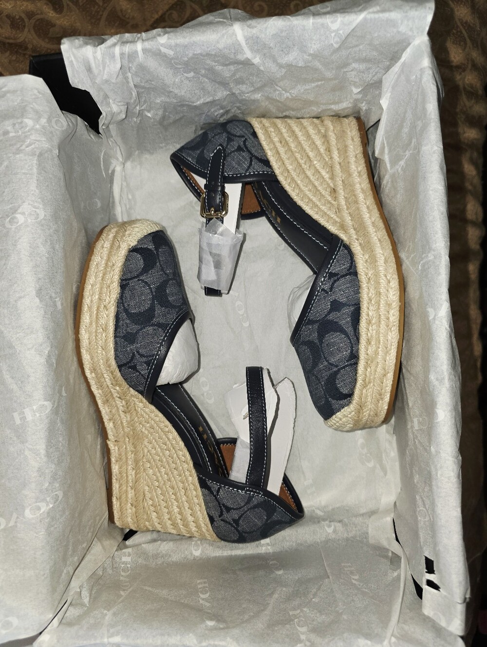 COACH Raine Signature Denim Espadrille In Chambray Size 6.5B - Picture 10 of 12